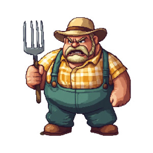 Angry Fat Farmer Vinyl Car Decal Sticker – Waterproof & UV-Resistant 8" Angry Fat Farmer Vinyl Car Decal Sticker – Waterproof & UV-Resistant 8"