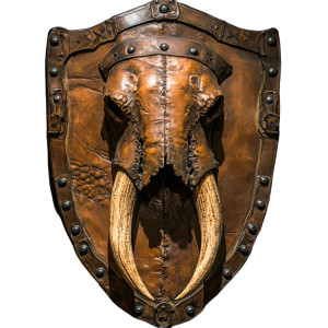 Mammoth Skull Shield Vinyl Car Decal Sticker – Waterproof & UV-Resistant 8"