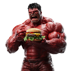 Red Hulk Eating Vinyl Car Decal Sticker – Waterproof & UV-Resistant 8" Red Hulk Eating Vinyl Car Decal Sticker – Waterproof & UV-Resistant 8"