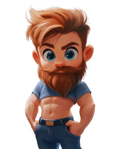Chibbi Muscle Guy Vinyl Car Decal Sticker – Waterproof & UV-Resistant 8" Chibbi Muscle Guy Vinyl Car Decal Sticker – Waterproof & UV-Resistant 8"