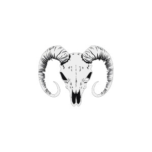 Sheep Skull Logo V2 Vinyl Car Decal Sticker – Waterproof & UV-Resistant 8"