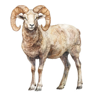 Watercolor Ram Vinyl Car Decal Sticker – Waterproof & UV-Resistant 8"