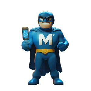 Blue M Superhero Vinyl Car Decal Sticker – Waterproof & UV-Resistant 8"