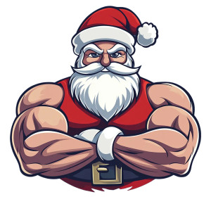 Muscular Santa Logo Vinyl Car Decal Sticker – Waterproof & UV-Resistant 8" Muscular Santa Logo Vinyl Car Decal Sticker – Waterproof & UV-Resistant 8"