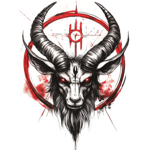 Demonic Baphomet Tattoo Vinyl Car Decal Sticker – Waterproof & UV-Resistant 8"