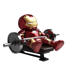 Baby Iron Man Lifting Vinyl Car Decal Sticker – Waterproof & UV-Resistant 8"