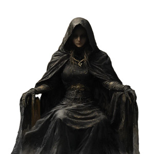 Hooded Throne Woman Vinyl Car Decal Sticker – Waterproof & UV-Resistant 8"