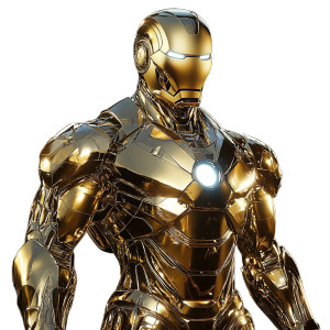 Golden Iron Man Vinyl Car Decal Sticker – Waterproof & UV-Resistant 8"