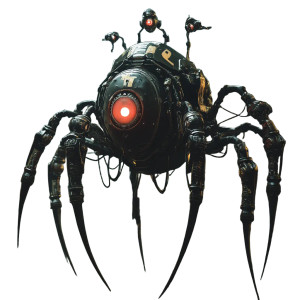 Robotic Healing Spiders Vinyl Car Decal Sticker – Waterproof & UV-Resistant 8"