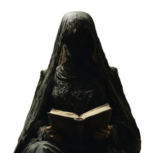 Veiled Queen Reading Vinyl Car Decal Sticker – Waterproof & UV-Resistant 8"