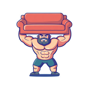 Muscle Man Cartoon Vinyl Car Decal Sticker – Waterproof & UV-Resistant 8"