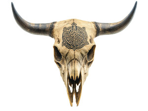 Nordic Rune Skull Vinyl Car Decal Sticker – Waterproof & UV-Resistant 8"