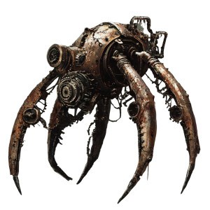 Rusty Clockwork Creature Vinyl Car Decal Sticker – Waterproof & UV-Resistant 8"