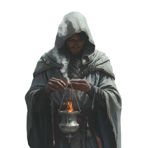 Warrior Cleric Casting Vinyl Car Decal Sticker – Waterproof & UV-Resistant 8"