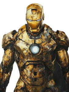 Gold Armored Ironman Vinyl Car Decal Sticker – Waterproof & UV-Resistant 8"