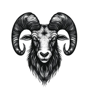 Horned Ram Head Vinyl Car Decal Sticker – Waterproof & UV-Resistant 8"