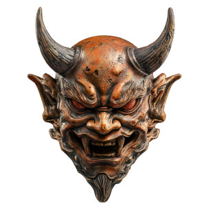 Evil Oni Mask V4 Vinyl Car Decal Sticker – Waterproof & UV-Resistant 8"