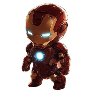 Baby Iron Man V2 Vinyl Car Decal Sticker – Waterproof & UV-Resistant 8"