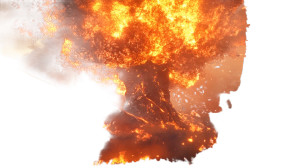 Burning Colossal Tree Vinyl Car Decal Sticker – Waterproof & UV-Resistant 8"