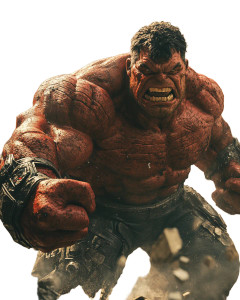 Red Hulk Action Vinyl Car Decal Sticker – Waterproof & UV-Resistant 8"