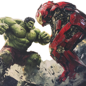 Hulk Buster Vs Hulk Vinyl Car Decal Sticker – Waterproof & UV-Resistant 8"