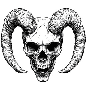 Aries Skull Sticker Vinyl Car Decal Sticker – Waterproof & UV-Resistant 8"