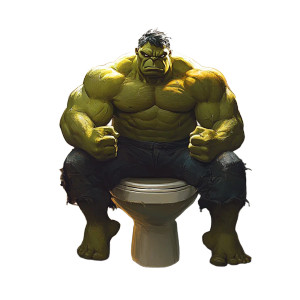 Cartoon Hulk Toilet Vinyl Car Decal Sticker – Waterproof & UV-Resistant 8"