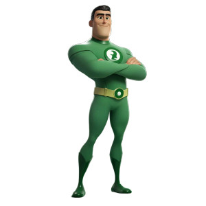 Green Cgi Hero Vinyl Car Decal Sticker – Waterproof & UV-Resistant 8"