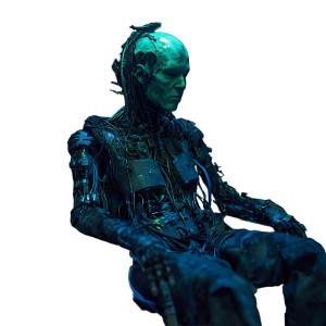 Obsidian Robotic Villain Vinyl Car Decal Sticker – Waterproof & UV-Resistant 8"