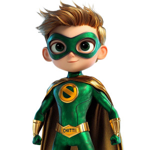 Chitti Super Hero Vinyl Car Decal Sticker – Waterproof & UV-Resistant 8"