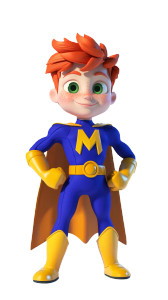 Superhero Boy Character Vinyl Car Decal Sticker – Waterproof & UV-Resistant 8"