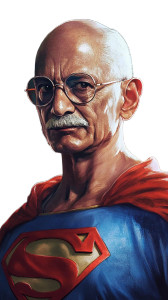 Superman Gandhi Vinyl Car Decal Sticker – Waterproof & UV-Resistant 8"