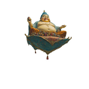 Happy Flying Buddha Vinyl Car Decal Sticker – Waterproof & UV-Resistant 8" Happy Flying Buddha Vinyl Car Decal Sticker – Waterproof & UV-Resistant 8"