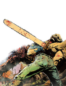 Chainsaw Warrior Vs Zombies Vinyl Car Decal Sticker – Waterproof & UV-Resistant 8"