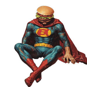 Hamburger Hero Vinyl Car Decal Sticker – Waterproof & UV-Resistant 8"