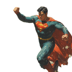 Superman Vs Robot Vinyl Car Decal Sticker – Waterproof & UV-Resistant 8"