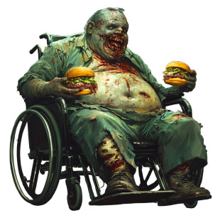 Zombie In Wheelchair Vinyl Car Decal Sticker – Waterproof & UV-Resistant 8"