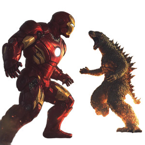 Iron Man Vs. Godzilla V2 Vinyl Car Decal Sticker – Waterproof & UV-Resistant 8"