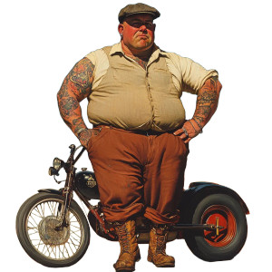 Unattractive Man Caricature Vinyl Car Decal Sticker – Waterproof & UV-Resistant 8"