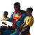 African Superman Driving Vinyl Car Decal Sticker – Waterproof & UV-Resistant 8"