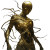 Golden Marionette Statue Vinyl Car Decal Sticker – Waterproof & UV-Resistant 8"