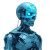 Blue Robot Skeleton Vinyl Car Decal Sticker – Waterproof & UV-Resistant 8"