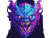 Synthwave Monster Head Vinyl Car Decal Sticker – Waterproof & UV-Resistant 8"
