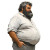 Obese Bearded Man Vinyl Car Decal Sticker – Waterproof & UV-Resistant 8"