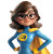 Cheerful Superhero Flying Vinyl Car Decal Sticker – Waterproof & UV-Resistant 8"