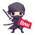 Chibi Ninja Ban Vinyl Car Decal Sticker – Waterproof & UV-Resistant 8"