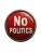 No Politics Button Vinyl Car Decal Sticker – Waterproof & UV-Resistant 8"