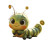 Cute Pixar Caterpillar Vinyl Car Decal Sticker – Waterproof & UV-Resistant 8"