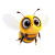 Cheerful Cartoon Bee Vinyl Car Decal Sticker – Waterproof & UV-Resistant 8"