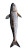 Vertical Grey Fish Vinyl Car Decal Sticker – Waterproof & UV-Resistant 8"